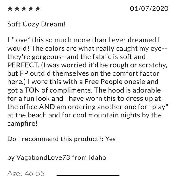 FREE PEOPLE MERCER HOODED KIMONO IN TAN BLUE OS NEW - Picture 10 of 10